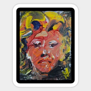 Abstract Expressionist Marilyn Face 411 Sticker